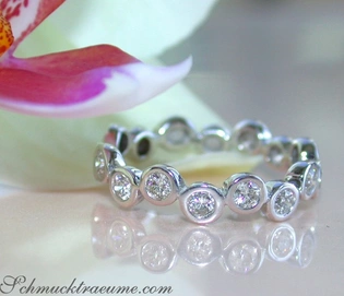 Weiße Diamanten Memory Ring in Weißgold, 0.430 Karat, W SI