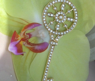 Brillanten Schlüssel Anhänger in Gelbgold 750 mit 1.440 Karat Diamanten