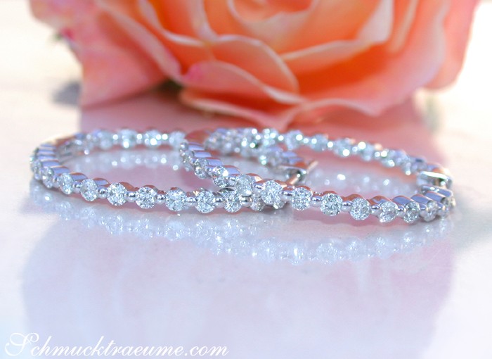 Feinste Diamanten Creolen (Ø 3,1 cm) - Image 2