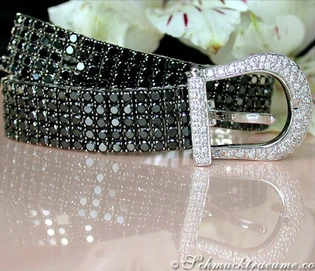 Schwarzes Diamantenarmband im Gürtel-Design aus Weißgold 750