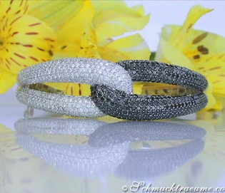 Schwarze Diamanten-Armreif mit 11.540 Karat in Weißgold 750
