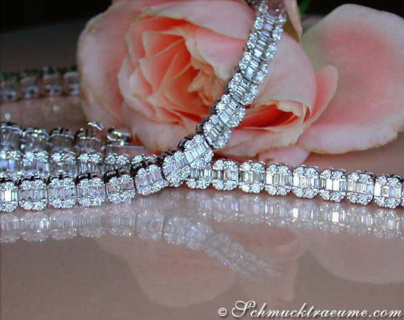 Exklusives Brillanten & Baguette Diamanten Collier (14.50 ct.) - Image 3