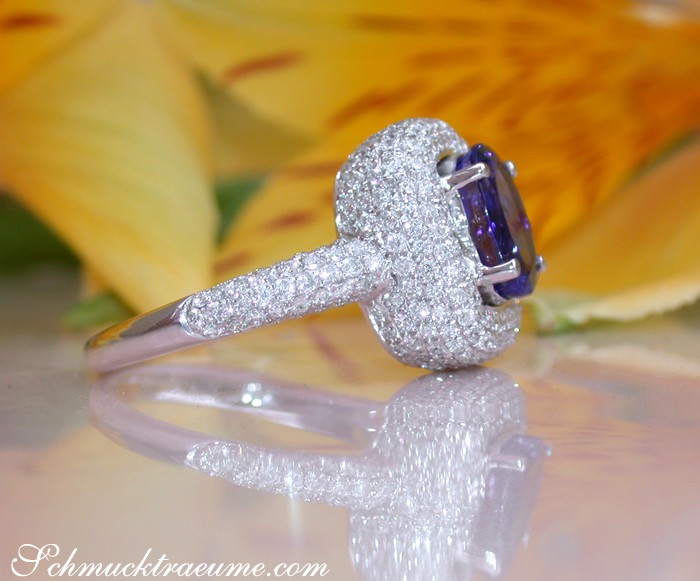 Bildschöner AAA Tansanit Ring mit Brillanten - Image 6