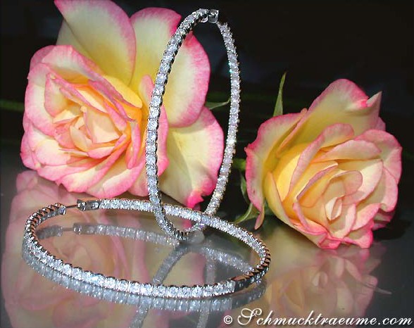 Exquisite Diamant Creolen in Weißgold 750 (Ø 5,40 cm) - Image 4