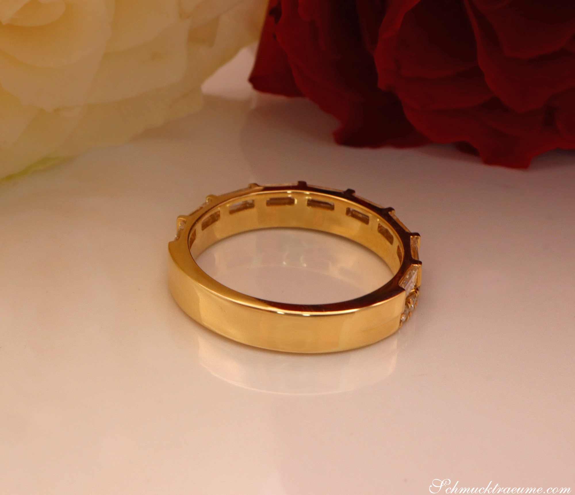 Bildschöner Brillanten Band Ring mit Baguette Diamanten - Image 12