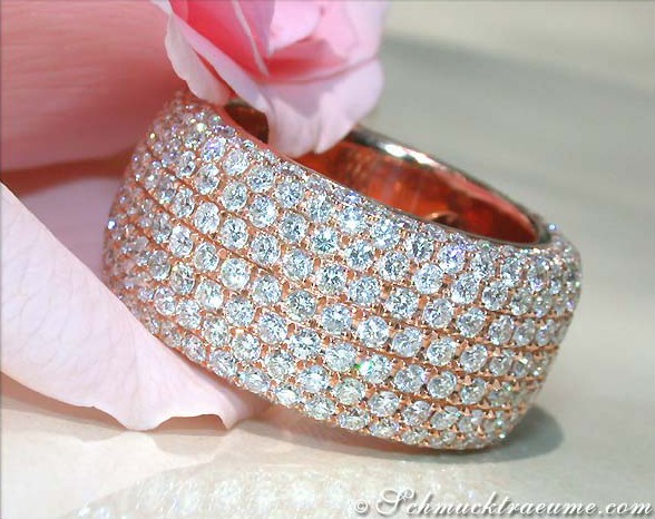 Exklusiver Brillanten-Memoryring aus Roségold, detailreiches Design, hochwertige Verarbeitung