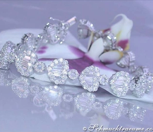 Armband mit Diamantenherzen in Weißgold 750, 7.740 Karat TW VS