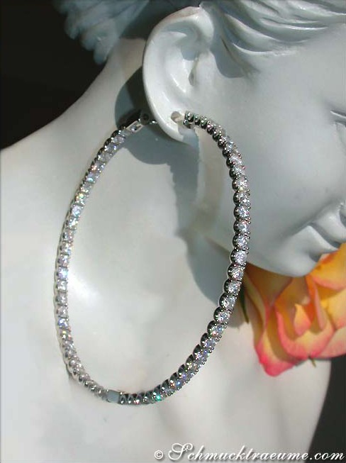 Exquisite Diamant Creolen in Weißgold 750 (Ø 5,40 cm) - Image 5