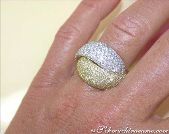 Auffallender Brillanten Ring in Gelbgold und Weißgold - Image 5