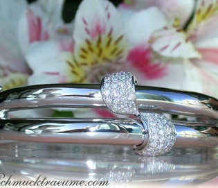 Massiver Diamant-Armreif in Weißgold 585, 1.160 Karat, TW VS1