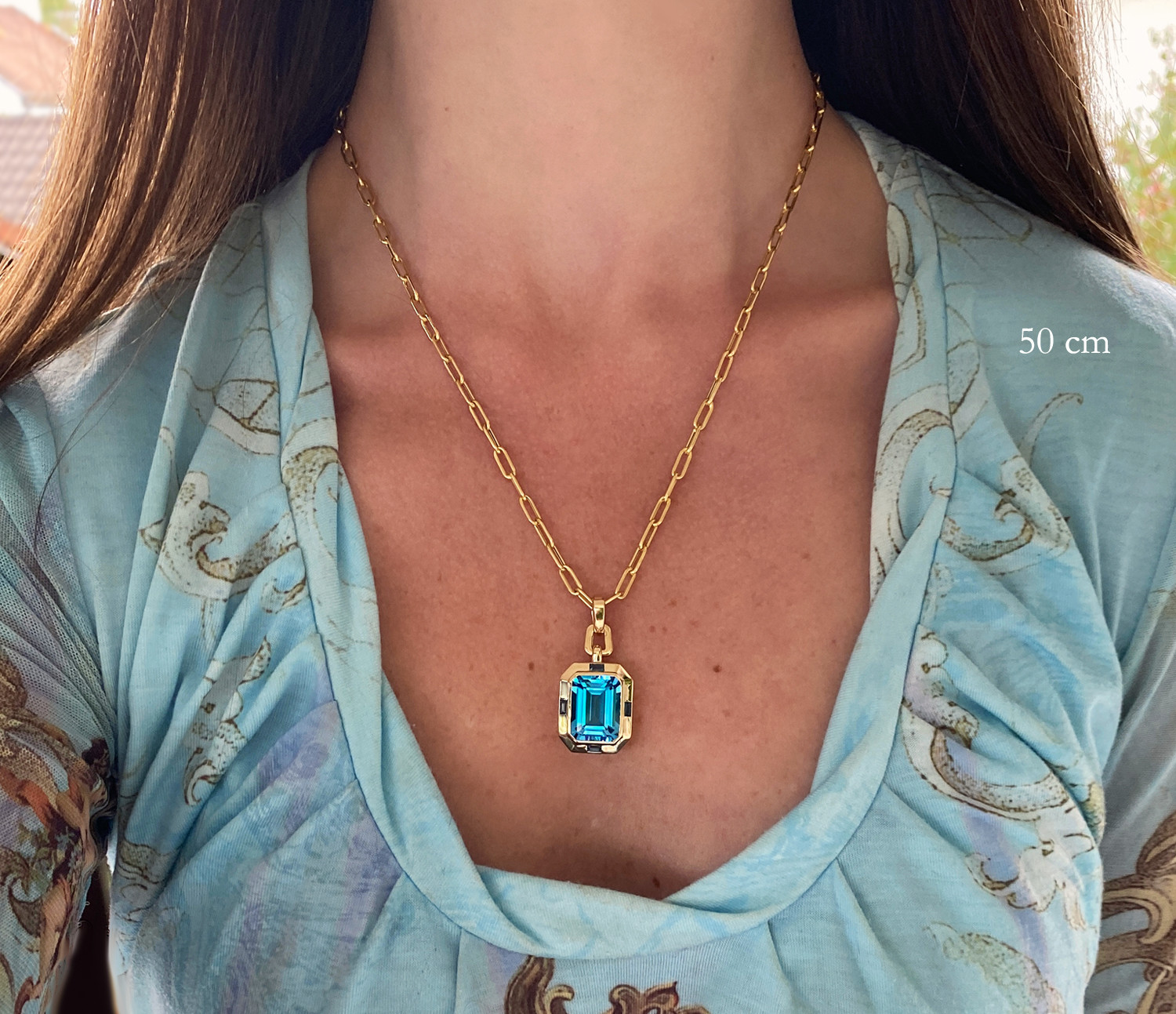 Außergewöhnliches Blautopas Collier "Blue Elegance" - Image 8