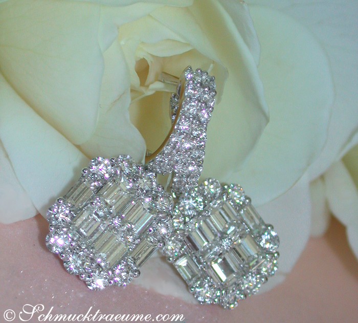 Exquisite Brillant Ohrstecker mit 4.350 Karat TW+ IF/VVS Diamanten in Weißgold 750