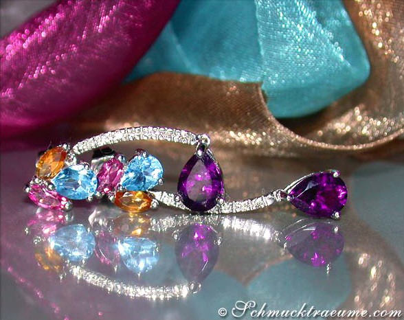 Zarte Multicolor Edelstein Ohrstecker - Image 3