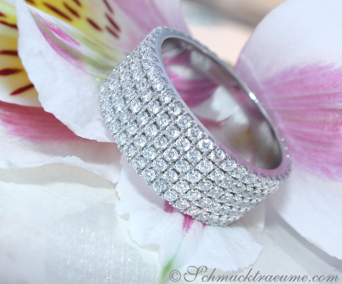 Extra flacher Brillanten Memory Ring in Weißgold 750 - Image 5