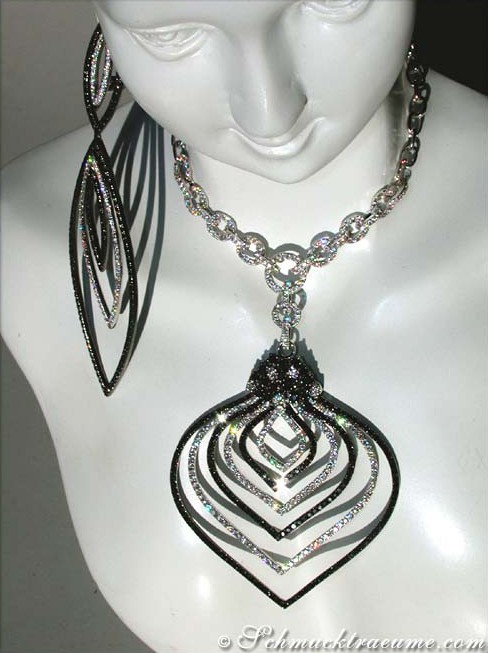 Nobles Collier mit schwarzen Diamanten und weißen Brillanten - Image 6